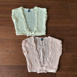 Two cute BabyGap crochet vest